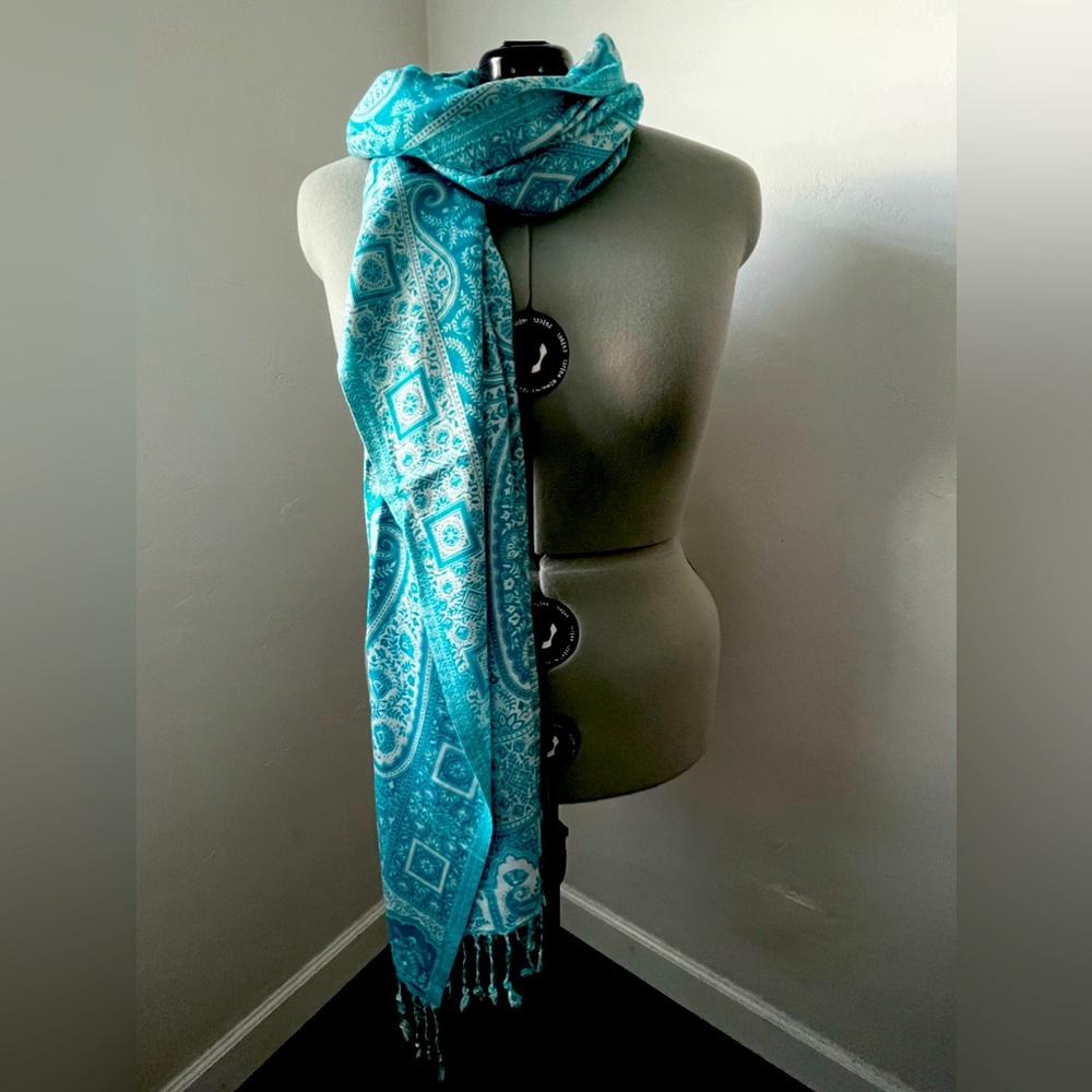 100% Cashmere Pashmina- Blue
